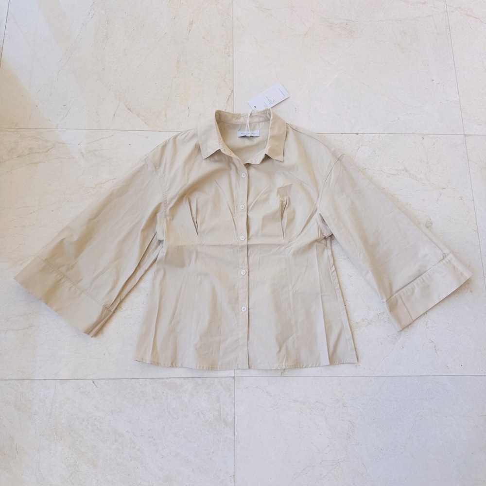 Friend Of Audrey Clare Oversized Sleeves shirt beige size 8